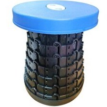 Resim Sea Horse Teleskopik Katlanabilir Akordiyon Lacivert Kamp Taburesi 