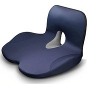 Resim Maxaccess Deniz Mavisi Araç Kolçaklı Hafıza Köpüğü Oturma Minderi Sürüş Konforu İçin Bel Destek Yastığı 