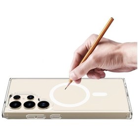 Resim Galaxy S25 Ultra Uyumlu Kılıf Magsafe Şarj Özellikli Şeffaf Sert Pc Zore Embos Kapak-şeffaf Şeffaf 