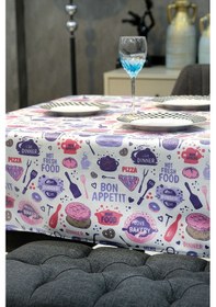 Resim Damla Masa Örtüsü Masa Örtüsü Modelleri Lila 