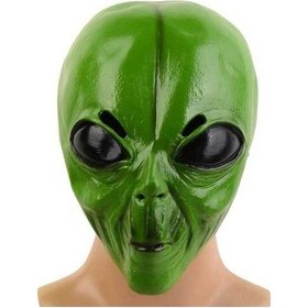 Resim Fastbuy 1 Adet Gerçekçi Lateks Yeşil Uzaylı Kafa Maskesi, Cadılar Sihirli Kostüm Parçası Diğer 