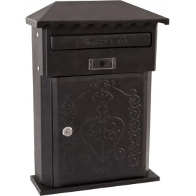 Resim Akşan Akşan Ferforje Posta Kutusu Siyah Sağ Antrasit 1 Adet 