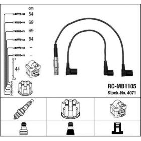 Resim Ngk 4071 Ateşleme Kablosu Seti M102 M111 190 W201 85-93 W123 80-85 C123 80-85 W124 85-93 C124 87-91 A1021501918 