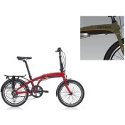 Resim Carraro Flexı 108 Katlanır Bisiklet 285H V 20 Jant 8 Vites Mat Haki Siyah Turuncu 