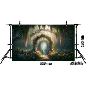 Resim Venspor Masalsı Gül Tüneli Arkaplan 200x150cm Fon Duvar Örtüsü 