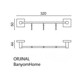 Resim Çelik Banyo Paslanmaz Pirinç Vizyon 3^lü Set Askılık Havlu Askısı Krom 