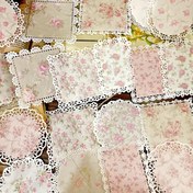 Resim 20 adet/paket Retro Çiçek Dantel Oyuk Çerçeve Dekor Çiçek Malzeme Kağıt Scrapbooking DIY Günlük El Sanatları Vintage Kırtasiye 