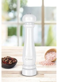 Resim Kspg 4810 Otomatik Ayarlanabilir Tuz Karabiber Baharat Değirmeni Baharat Öğütücü Beyaz 