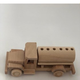 Resim Doğal Ahşap Boyanabilir Tanker Kalemlik Kamyon 