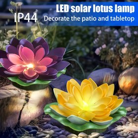 Resim Güneş Enerjili LED Lotus Lambası - Canlı Pembe ve Sarı Çiçek Tasarımları, Dış Mekan ve Masaüstü Dekoru, Bahçe, Çim ve Yolu Aydınlatmak İçin İdeal, Güneş Enerjili Dış Mekan Lambası|Lotus Çiçek Tasarımı|Dayanıklı Plastik 