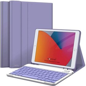 Resim iPad Uyumlu 9. Nesil 10.2 inç Uyumlu Bluetooth Klavyeli Kılıf Standlı Kapaklı A2602-2604-A2603-A2605 