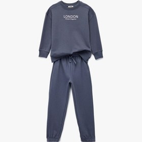 Resim Koton Baskılı Uzun Kollu Bisiklet Yaka Şardonlu Eşofman Takımı Antrasit 6wkg10220ak Antrasit 