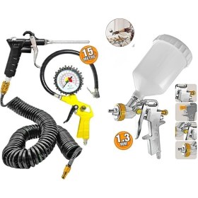 Resim Attlas 2 HP 50 Litre Monofaze Hava Kompresörü + 5 Parça Havalı Alet Seti | Profesyonel Kullanım 