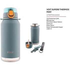 Resim Voit Superb 1100ml Mavi Termos Mavi 