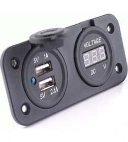 Resim Platoon PLH-057 Araç Ve Tekneler İçin Voltmetre Ve USB Çoklayıcı Soket 