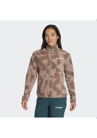 Resim Adidas Jn0997 W Mt Aop Fz Fl Kadın Eşofman Üstü Kahverengi 