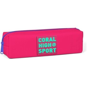 Resim Coral High Sport Neon Mercan Su Yeşili İki Bölmeli Kalem Çantası 