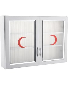 Resim Şeffaf Pvc Ecza Dolabı, 2 Kapak, 50X70X16 Cm, Sağlık ve Güvenlik Için 