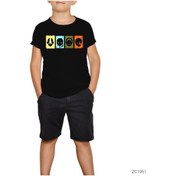 Resim Avatar The Last Airbender Playing Cards Siyah Çocuk Tişört Siyah 