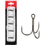 Resim Xindoker Yüksek Karbon Çelik İki Uçlu Yaban Balığı İğnesi, Alıcılar İçin Zorunlu Olta Malzemesi, 2/0 Numara, 10 Adet/kutu 