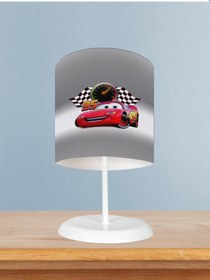 Resim Mekta Home Bebek Ve Çocuk Odası Gri Mcqueen Desenli Abajur 