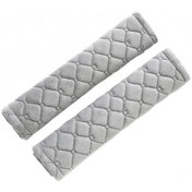 Resim Emniyet Kemeri Nakışlı Koltuk Kemer Pedi 2 Adet Gri Yumuşak Kumaş Voleur Kumaş 