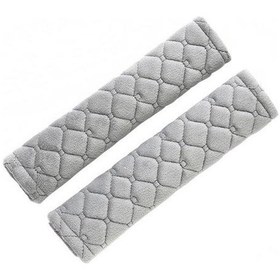 Resim Emniyet Kemeri Nakışlı Koltuk Kemer Pedi 2 Adet Gri Yumuşak Kumaş Voleur Kumaş 