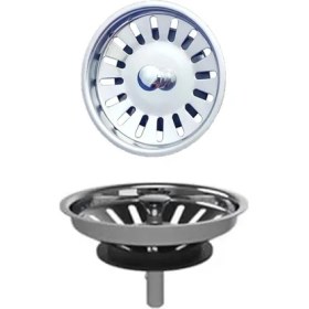 Resim Paslanmaz Çelik Sifon Süzgeci 8 cm Lavabo Evye Süzgeci Lavabo Gider Süzgeci 