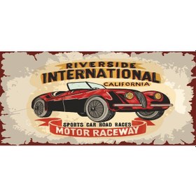 Resim amerika araba yarışı (10 CM X 20 CM) mini retro ahşap poster 