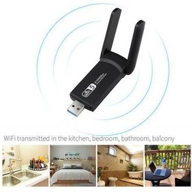 Resim 1200Mbps Dual Band Uzun Menzilli Kablosuz Wi-Fi Adaptörü USB Anten 