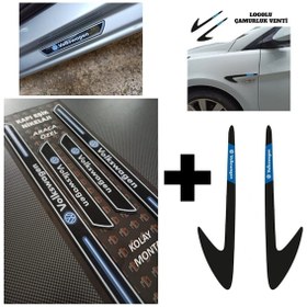 Resim Volkswagen Passat B6 Kapı Eşiği + Logolu Çamurluk Venti Set 