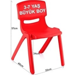 Resim Esranın Dünyası 2'li Set Büyük Şirin Çocuk Sandalyesi Kırmızı 