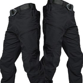 Resim 1 Adet Set, Erkekler İçin Taktik Pantolon, Dayanıklı Çok Cepli Kargo Pantolon - Açık Hava İnşaat İşleri, Yürüyüş ve Trekking için | Ayarlanabilir Bel | Yürüyüş Ekipmanı (Kemer Dahil Değildir) 