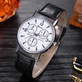 Resim Yazole Erkek Kol Saati Siyah Deri Kordon Lu Şık Moda Trend Saat 