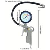 Resim Xuweiwei Grey Tire Pressure Gun Yüksek Hassasiyetli Amerikan Enflasyon Nozzlelı Lastik Basınç Ölçer 