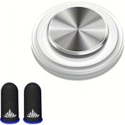Resim Sunshine022 1 + 2 Parmak Eldivenli Beyaz Oyun Joystick Dokunmatik Kontrol Kolu İpad İphone Uyumlu Android Tablet İçin 