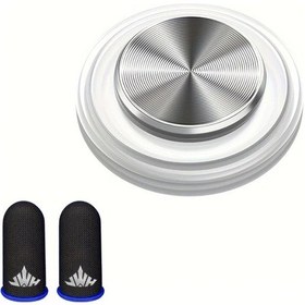 Resim Sunshine022 1 + 2 Parmak Eldivenli Beyaz Oyun Joystick Dokunmatik Kontrol Kolu İpad İphone Uyumlu Android Tablet İçin 