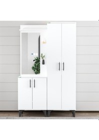 Resim Garaj Home Modern Aynalı Portmanto Vestiyer Çok Renkli 