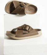 Resim birrbazaar Erkek Ortopedik Hafif Yüksek Esnek Rahat Taban Dikişli Deri (SUNİ) Şık Ev Dışarı Erkek Terliği 