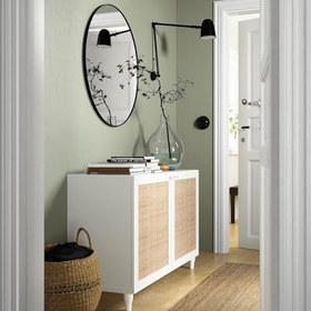 Resim Dolap kombinasyonu, beyaz-kahverengi, 120x42x74 cm, STUDSVIKEN, KABBARP 