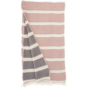 Resim Quatro Müslin Peştamal - Gül Kurusu-Antrasit / 80x160 cm 