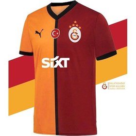 Resim Galatasaray 2024/25 Sarı Kırmızı 5 Yıldızlı Taraftar Forma Aslan Baskılı Hediyelik Ahşap Kutulu Kırmızı - Beyaz 