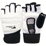 Resim Taekwondo MMA Yarım Parmak Boks Eldivenleri Yetişkin Fitness Kickboksu Bilek ve Ayak Bileği Koruyucuları 