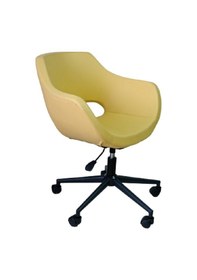 Resim Bilgisayar Sandalyesi Çalışma Koltuğu Siyah Metal Ayaklı Sarı Ren 