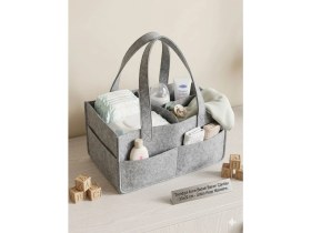 Resim Çınar Ev Tekstil Anne Bebek Keçe Bebek Bakım Çantası Organizer - Çok Bölmeli, Taşınabilir, Şık Dayanıklı Anne Çantası 