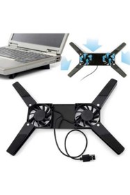 Resim Mucha Taşınabilir Sessiz 2 Fanlı Katlanabilen Laptop Soğutucu Dizüstü Bilgisayar 