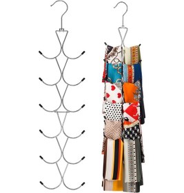 Resim Fortunelane 12 Bölmeli Metal Döner Kanca Dolap Organizörü - Eşarp, Şal, Kemer, Lipikaç Ve Şapka Saklama 