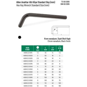 Resim Allen Alyan Anahtar, Altı Köşe, 9 Mm X 105 Mm, Elta 
