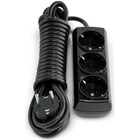 Resim 3lü Siyah Grup Priz 2mt Kablolu 