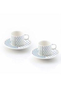 Resim Güral Porselen Mental 12 Parça Kahve Fincan Takımı Lacivert 65481 